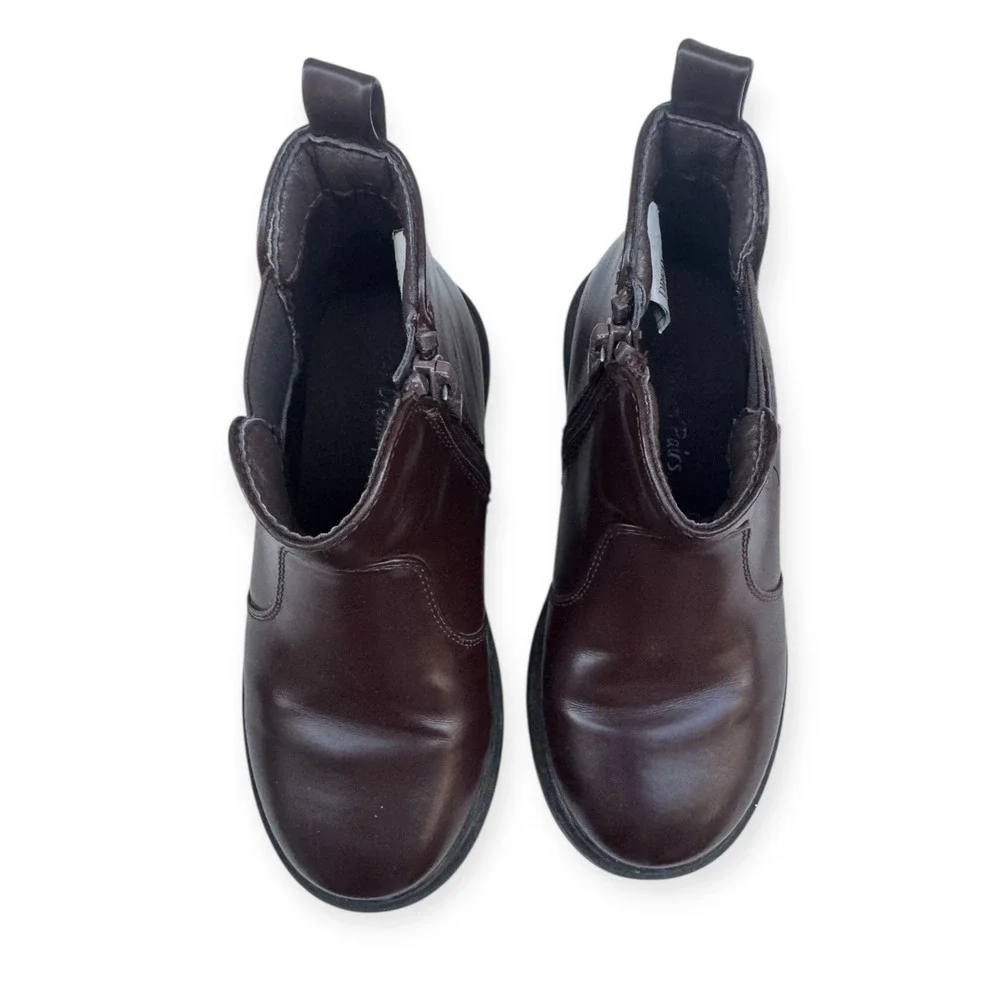 Dream Pairs Kids Brown Chelsea Boots Side Zip Chunky Sole Size 11